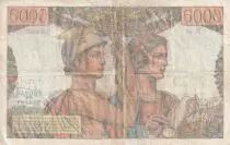 France 5000 Francs - Sea and Countryside - 01-02-1951 - Serial R.44 - VF - P.131b