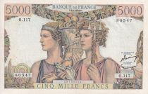 France 5000 Francs - Sea and Countryside - 02-01-1953 - Serial O.117 - P.131