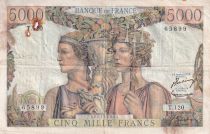 France 5000 Francs - Sea and Countryside - 02-01-1953 - Serial T.120 - P.131