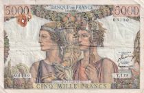 France 5000 Francs - Sea and Countryside - 02-01-1953 - Serial Y.119 - P.131