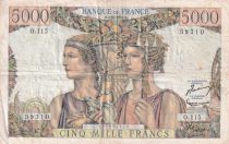 France 5000 Francs - Sea and Countryside - 02-10-1952 - Serial 0.115 - F - P.131c