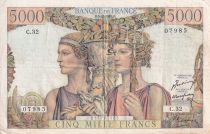France 5000 Francs - Sea and Countryside - 03-11-1949 - Serial C.32 - P.131