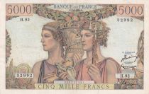 France 5000 Francs - Sea and Countryside - 07-02-1952 - Serial H.92 - F.48.06