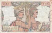 France 5000 Francs - Sea and Countryside - 07-03-1957 - Serial P.156- F to VF - P.131c