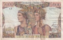France 5000 Francs - Sea and Countryside - 10-03-1949 - Serial A.5 - F - P.131a