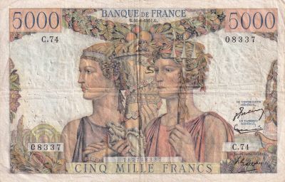 300...5000 Francs FRANCE Reproductions Lots of 6 notes 