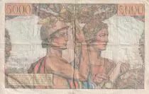 France 5000 Francs - Sea and Countryside - 16-08-1951 - Serial D.72 - F to VF - P.131c