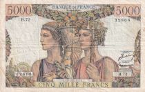 France 5000 Francs - Sea and Countryside - 16-08-1951 - Serial H.72 - F to VF - P.131c