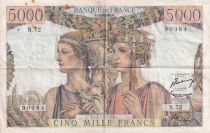 France 5000 Francs - Sea and Countryside - 16-08-1951 - Serial N.72 - VF - P.131c
