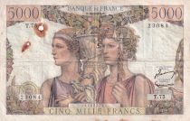 France 5000 Francs - Sea and Countryside - 16-08-1951 - Serial T.75 - P.131