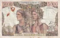 France 5000 Francs - Sea and Countryside - 16-08-1951 - Serial T.75 - P.131