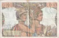 France 5000 Francs - Sea and Countryside - 16-08-1951 - Serial V.83- P.131