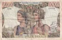 France 5000 Francs - Sea and Countryside - 16-08-1951 - Serial Z.69 - P.131