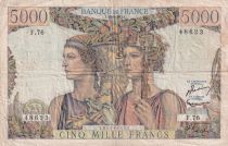 France 5000 Francs - Sea and Countryside - 16-08-1951 - Série F.76 - P.131