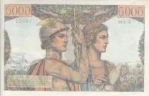 France 5000 Francs - Sea and Countryside- 01-03-1956 - Serial W.148