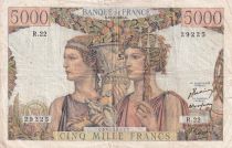 France 5000 Francs - Terre et Mer - 10-03-1949- Série R.22 - TB - F.48.01