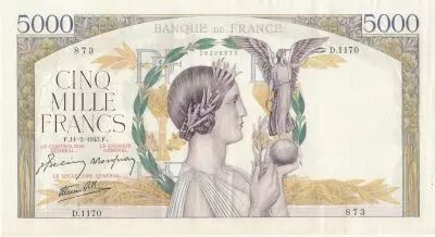 France 5000 Francs - Victoire - 11-02-1943 - S�rie D.1170