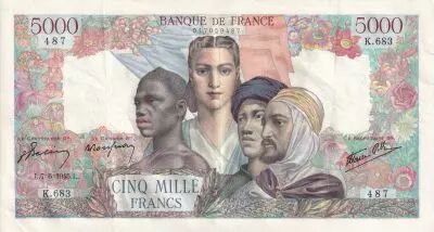 France 5000 Francs Empire Fran�ais - 07-06-1945 - S�rie K.683  - TTB+