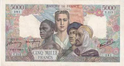 France 5000 Francs Empire Fran�ais - 18-01-1945 - S�rie Y.215