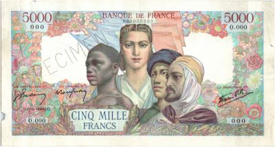 France 5000 Francs Empire Français - Spécimen 00-0-0000
