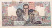 France 5000 Francs France and colonies -  11-08-1945 - Serial J.894