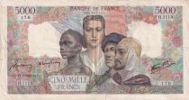 France 5000 Francs France and colonies - 13-09--1945 Serial H.1113 - F+ - P.103c