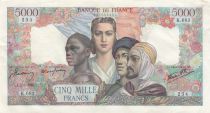 France 5000 Francs France and colonies - 16-08-1945 Serial X.683 - XF