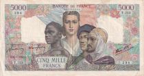France 5000 Francs France and colonies - 25-01-1945 Serial T.223