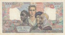 France 5000 Francs France and colonies - 26-07-1945 Serial A.860 - VF - P.103