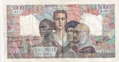 France 5000 Francs France and colonies - 31-05-1945 Serial R.660 - VF