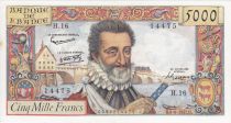 France 5000 Francs Henri IV - 06-06-1957 Serial H.16