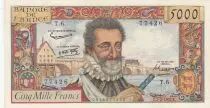 France 5000 Francs Henri IV - 07-02-1957 - S&eacute;rie T.6