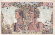 France 5000 Francs Sea and Countryside - 01-02-1951 - Serial Q.46 - F.48.02