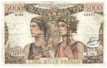 France 5000 Francs Sea and Countryside - 02-10-1952 - Serial Q.104 - F.48.07