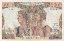 France 5000 Francs Sea and Countryside - 03-11-1949 - Serial L.36 - F.48.02