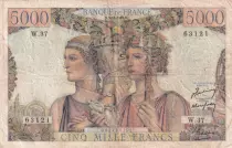 France 5000 Francs Sea and Countryside - 03-11-1949 - Serial W.37 - F.48.02
