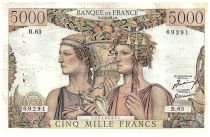 France 5000 Francs Sea and Countryside - 05-04-1951 - Serial B.65 - F.48.04