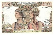France 5000 Francs Sea and Countryside - 05-04-1951 - Serial Q.60 - F.48.04