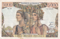 France 5000 Francs Sea and Countryside - 05-04-1951 - Serial W.59 - F.48.04