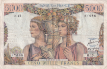 France 5000 Francs Sea and Countryside - 10-03-1949 - Serial H.15 - F.48.01