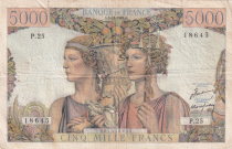 France 5000 Francs Sea and Countryside - 10-03-1949 - Serial P.25 - F.48.02