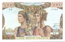 France 5000 Francs Sea and Countryside - 10-03-1949 Serial V.5