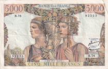 France 5000 Francs Sea and Countryside - 16-08-1951 - Serial B.76  - F.48.04