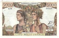 France 5000 Francs Sea and Countryside - 16-08-1951 - Serial D.78 - F.48.05