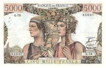 France 5000 Francs Sea and Countryside - 16-08-1951 - Serial G.73 - F.48.05