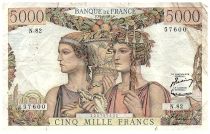 France 5000 Francs Sea and Countryside - 16-08-1951 - Serial N.82 - F.48.05