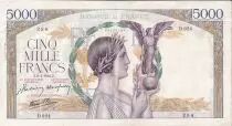 France 5000 Francs Victory - 10-12-1942 Serial D.924