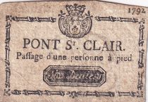France 6 Deniers - Pont St Clair - Passage d\'une personne à pied - 1792 - K-69-39