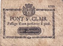 France 6 Deniers - Pont St Clair - Passage d\'une personne à pied - 1792 - VF