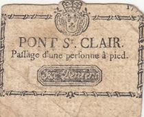France 6 Deniers - Rhône - Pont-Saint-Clair - Passage d\'une personne à pied - 1792 - Kol.69.39